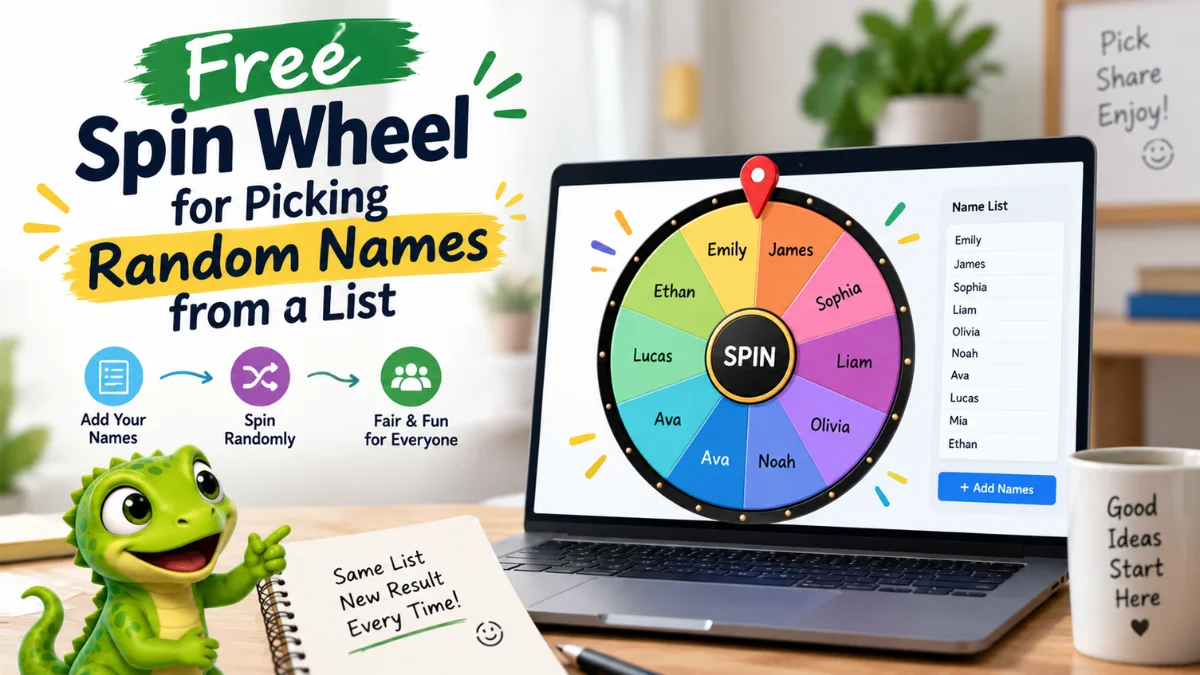Free Spin Wheel for Picking Random Names from a List
